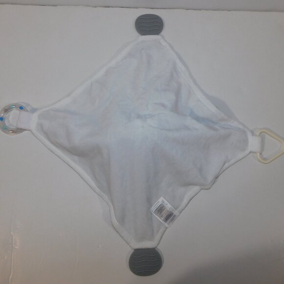 Modern Baby Gray White Elephant Security Blanket Baby Lovey Teether Rattle Nunu - Picture 7 of 7